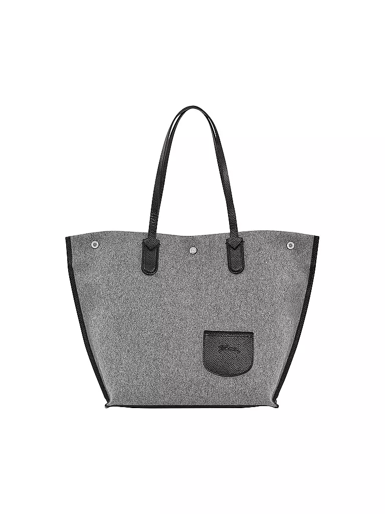 LONGCHAMP Essential Flanelle Shoulder Bag Large, Grey grau